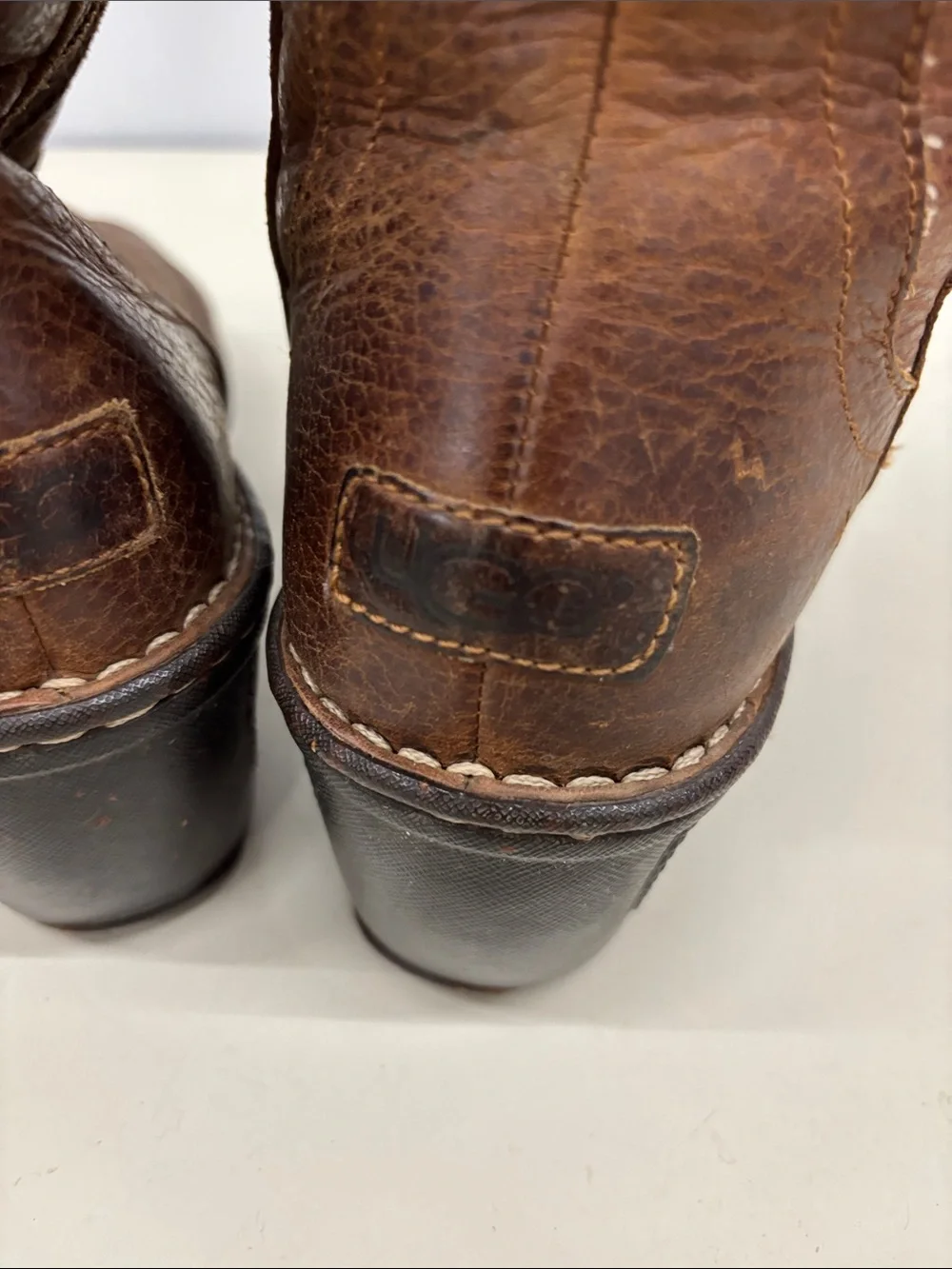 UGG Hartley Leather Wedge Boots